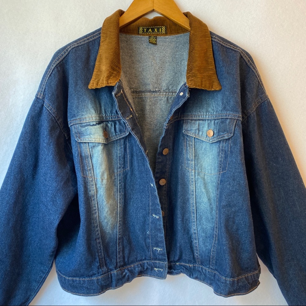 Vintage Denim Jacket Corduroy 90s XXL